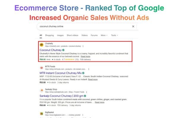 Ecommerce Ranked Top of Google