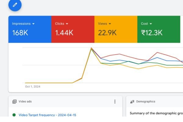 Google Ads campaign result screenshot