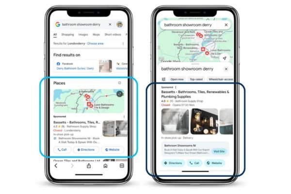 Mobile Google Maps ads sample